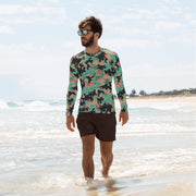 Oak Leaf Duby CAMO Mens Long-Sleeve Rash Guard - XS