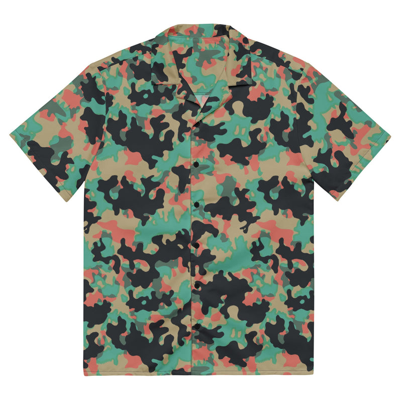 Oak Leaf Duby CAMO Unisex Short-Sleeve Button Shirt - 2XS - Button-Up