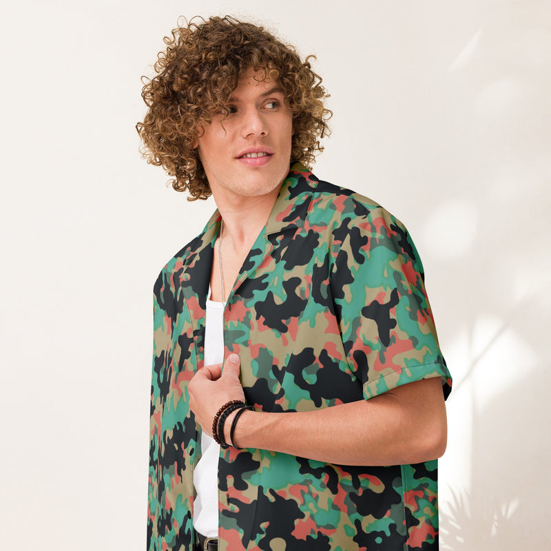 Oak Leaf Duby CAMO Unisex Short-Sleeve Button Shirt - Button-Up