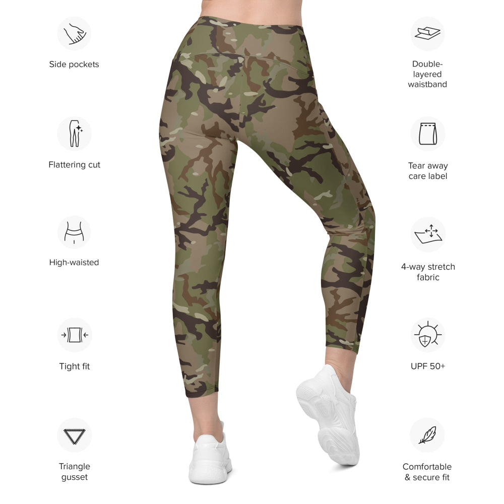 Czech MAD21 Multi CAMO Leggings with pockets - Womens With Pockets