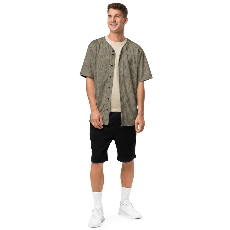 Rainstripe Needles and Clouds Brown CAMO Unisex Baseball Jersey