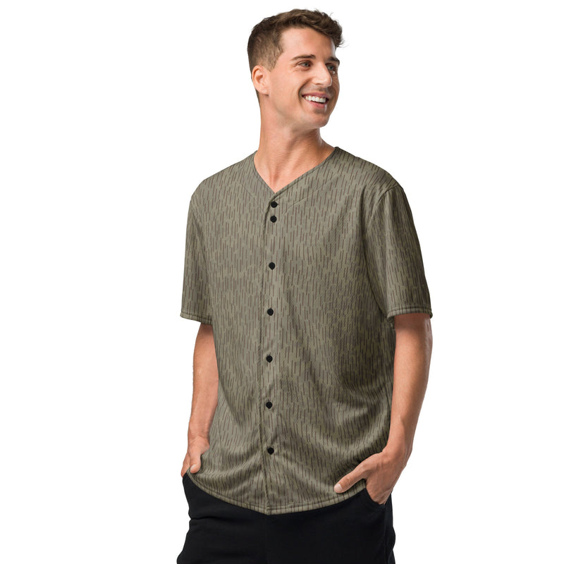 Rainstripe Needles and Clouds Brown CAMO Unisex Baseball Jersey