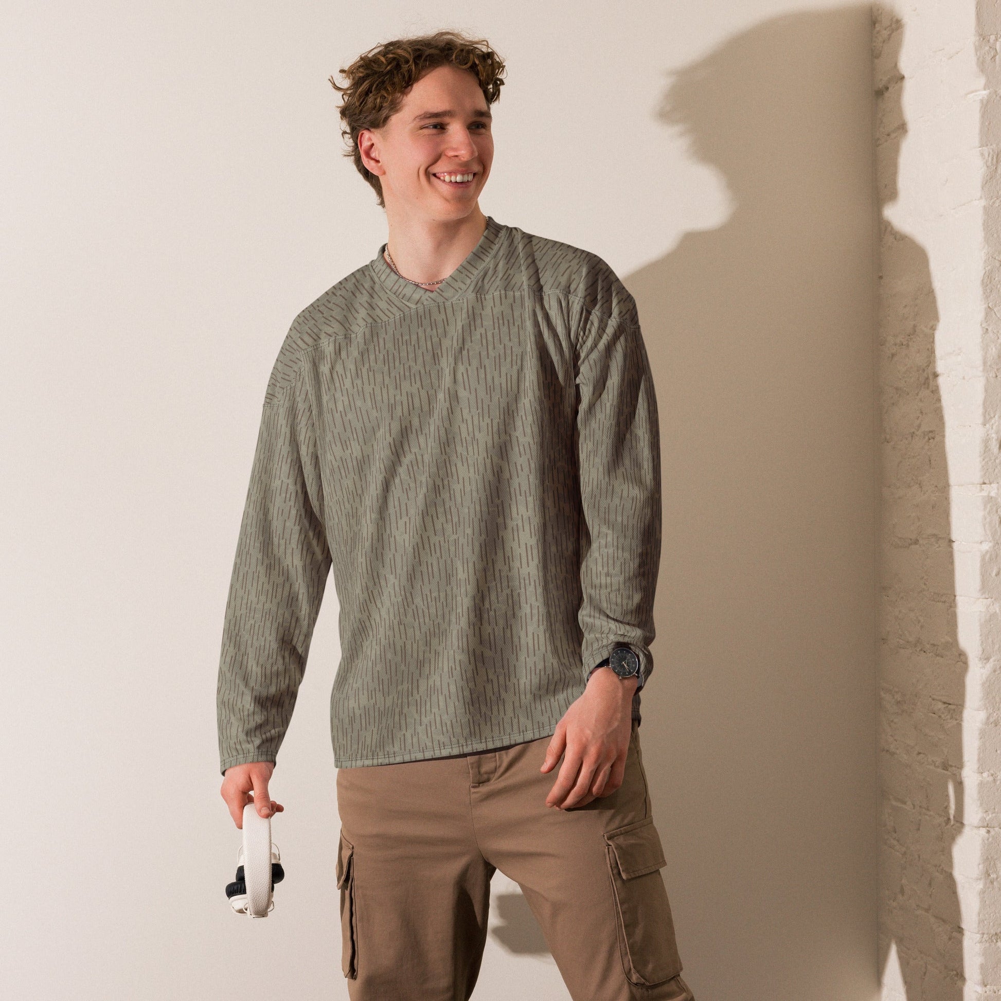 Czech Needles and Clouds Rainstripe Brown CAMO hockey fan jersey - Hockey Jerseys