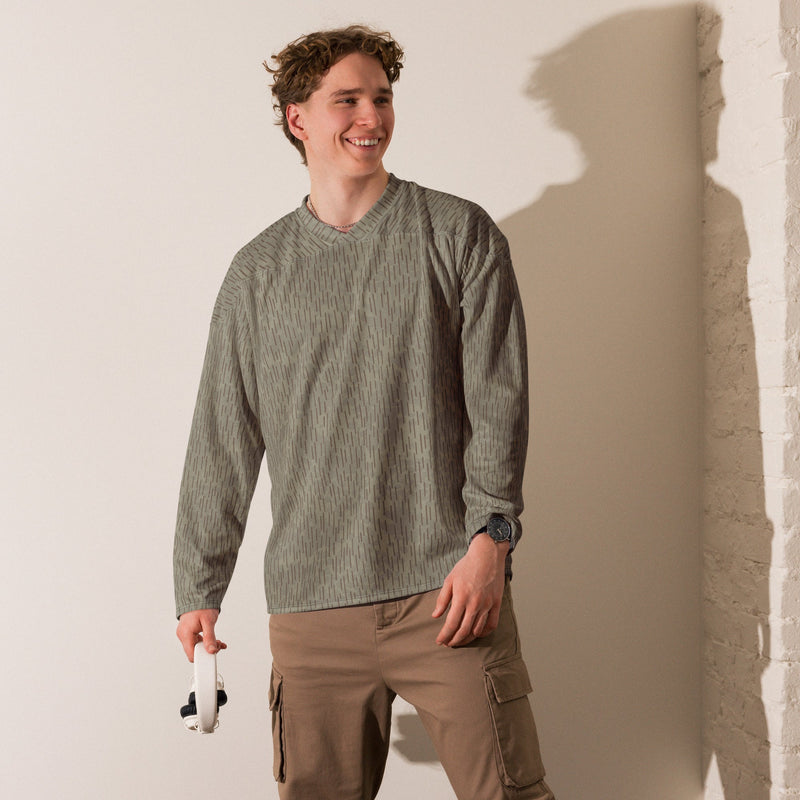 Rainstripe Needles and Clouds Brown CAMO Unisex Hockey Fan Jersey