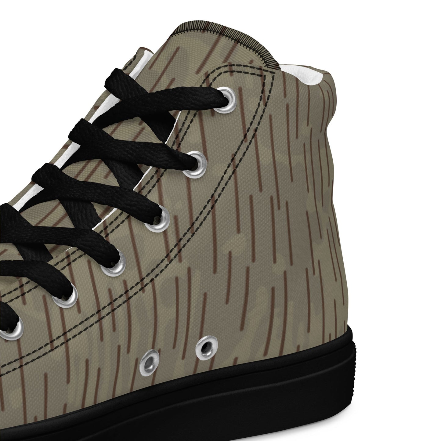 Czech Needles and Clouds Rainstripe Brown CAMO Mens high top canvas shoes - High Top Canvas Shoes