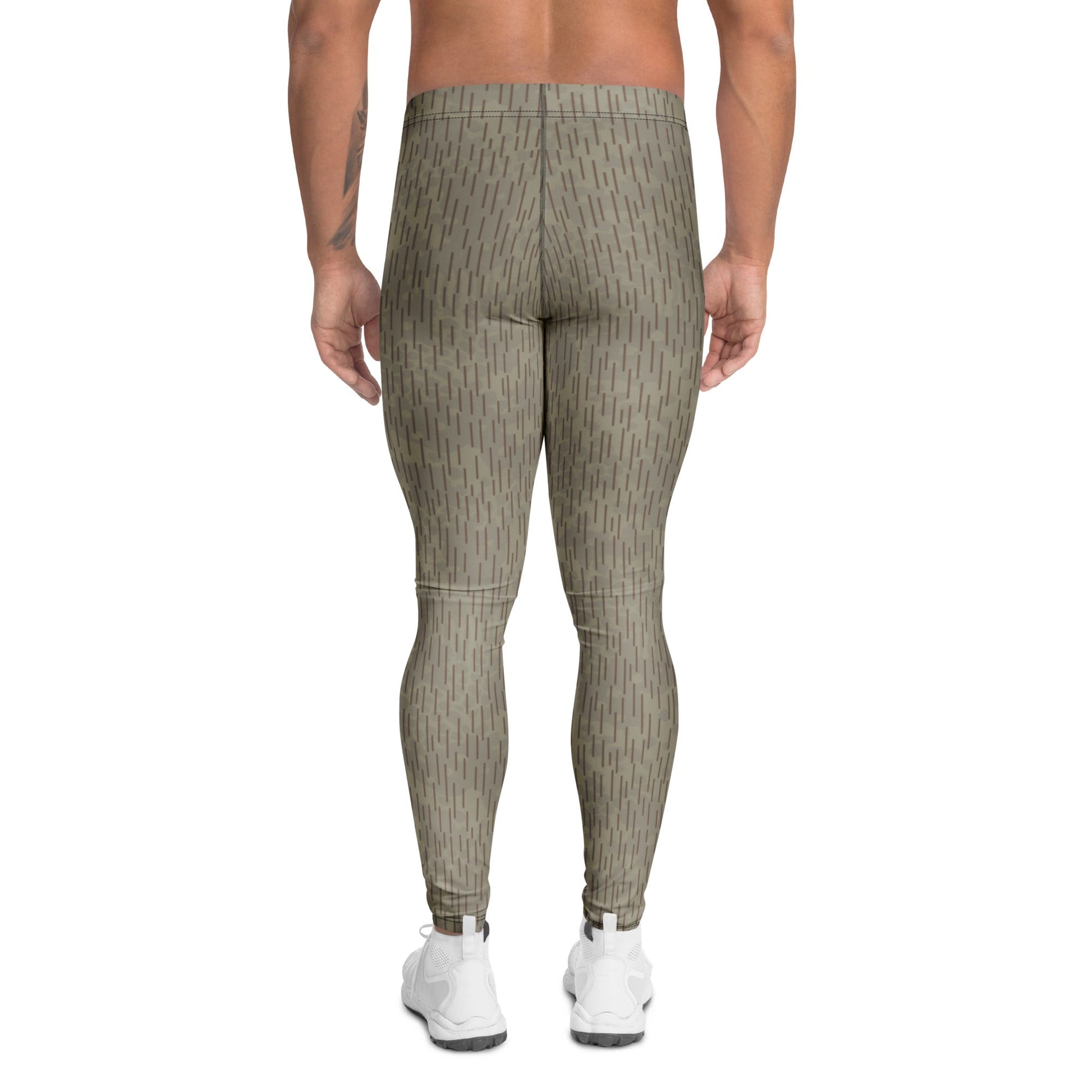 Czech Needles and Clouds Rainstripe Brown CAMO Mens Leggings