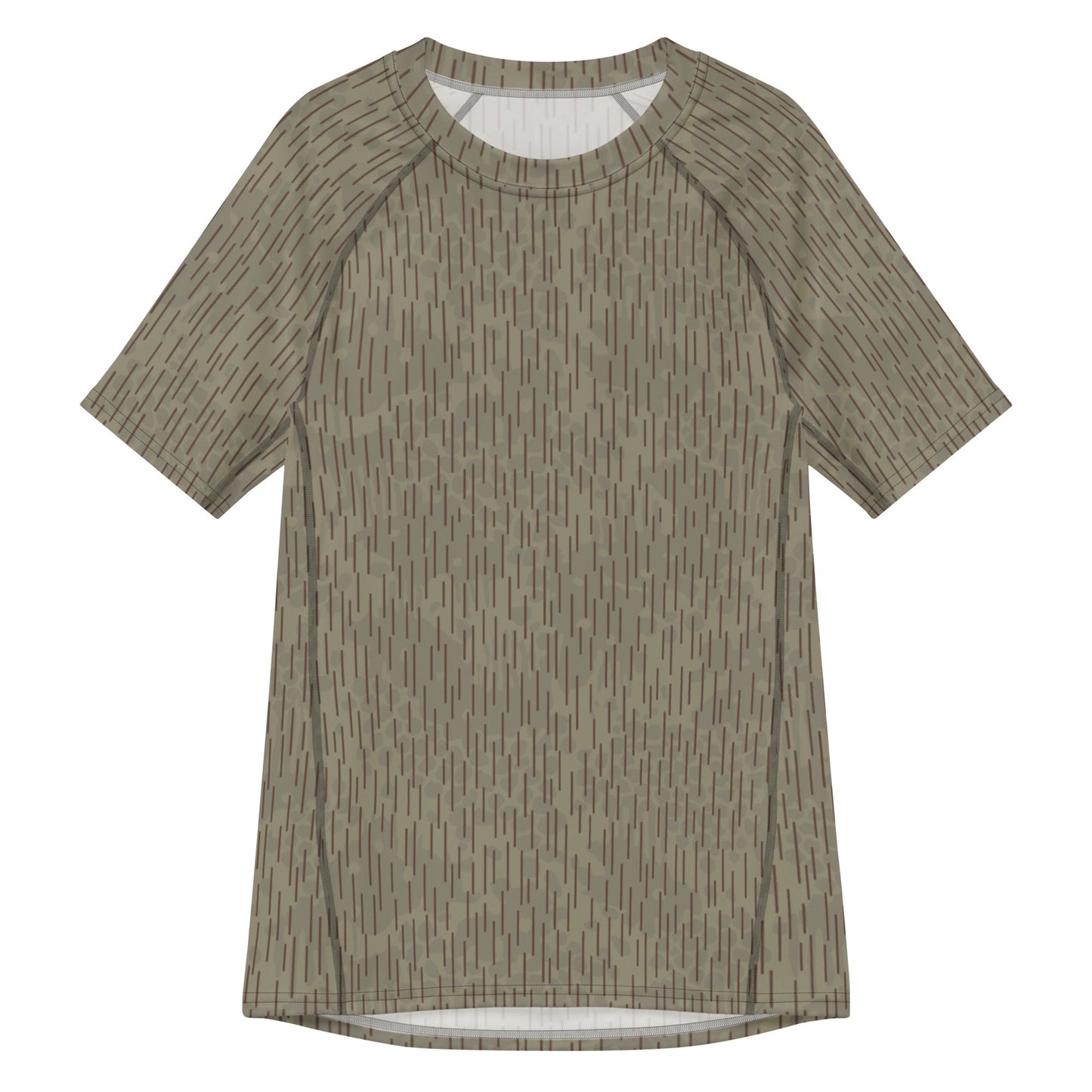 Czech Needles and Clouds Rainstripe Brown CAMO Mens Short-Sleeve Rash Guard - 2XS