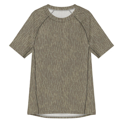 Czech Needles and Clouds Rainstripe Brown CAMO Mens Short-Sleeve Rash Guard - 2XS