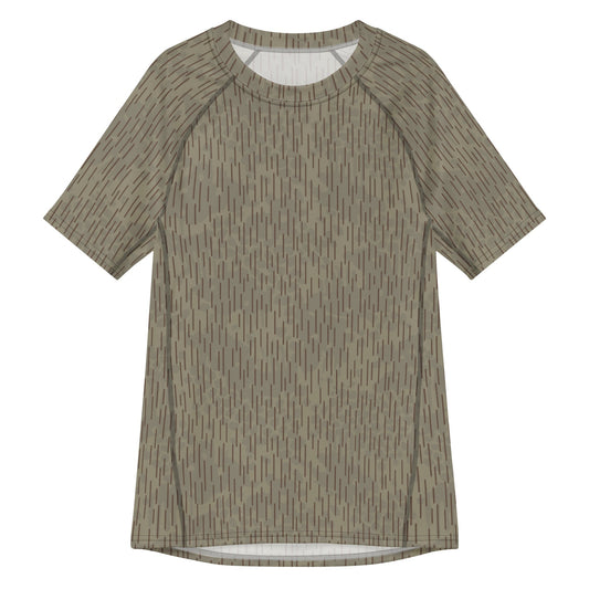 Czech Needles and Clouds Rainstripe Brown CAMO Mens Short-Sleeve Rash Guard - 2XS - Short-sleeve Guards