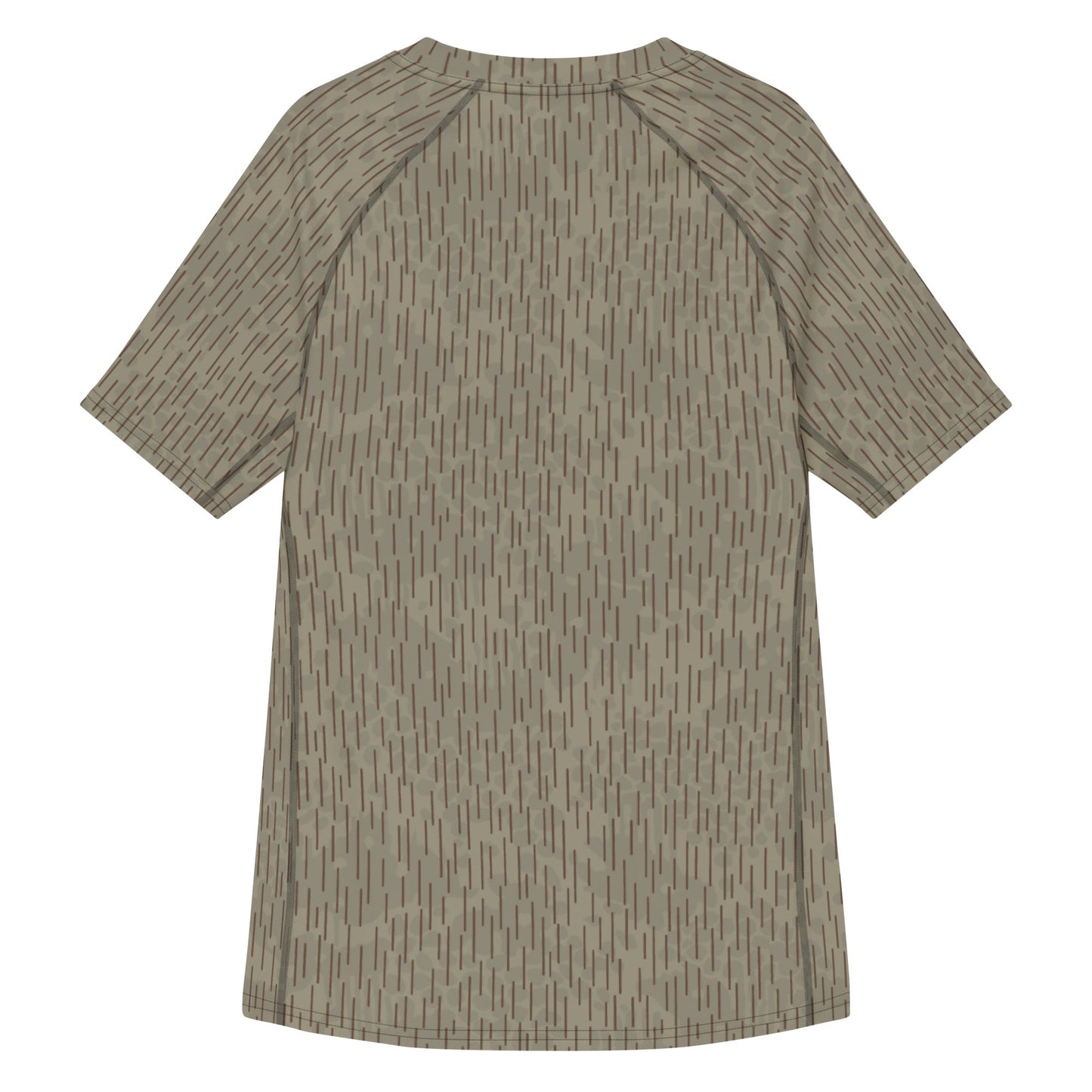 Czech Needles and Clouds Rainstripe Brown CAMO Mens Short-Sleeve Rash Guard
