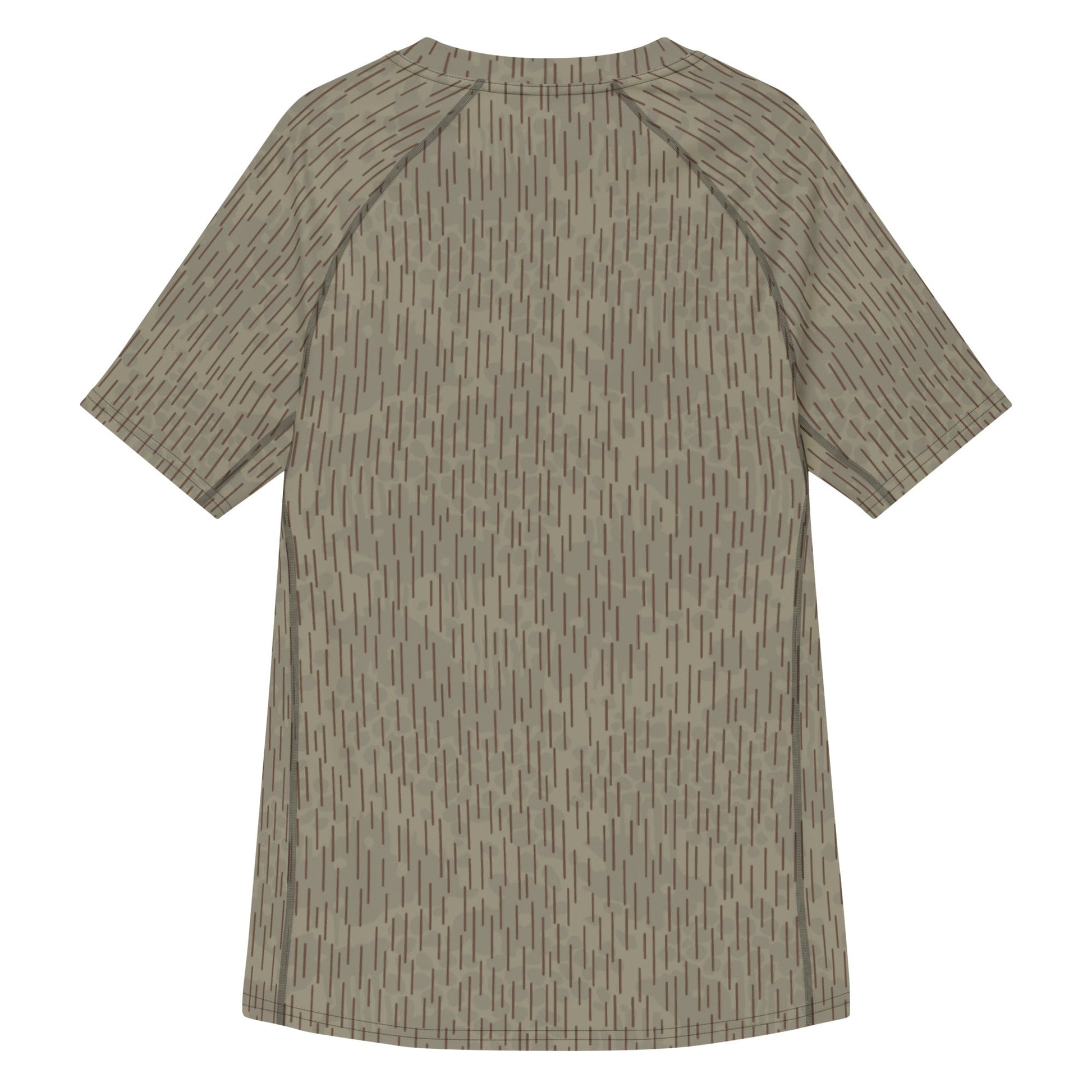 Czech Needles and Clouds Rainstripe Brown CAMO Mens Short-Sleeve Rash Guard