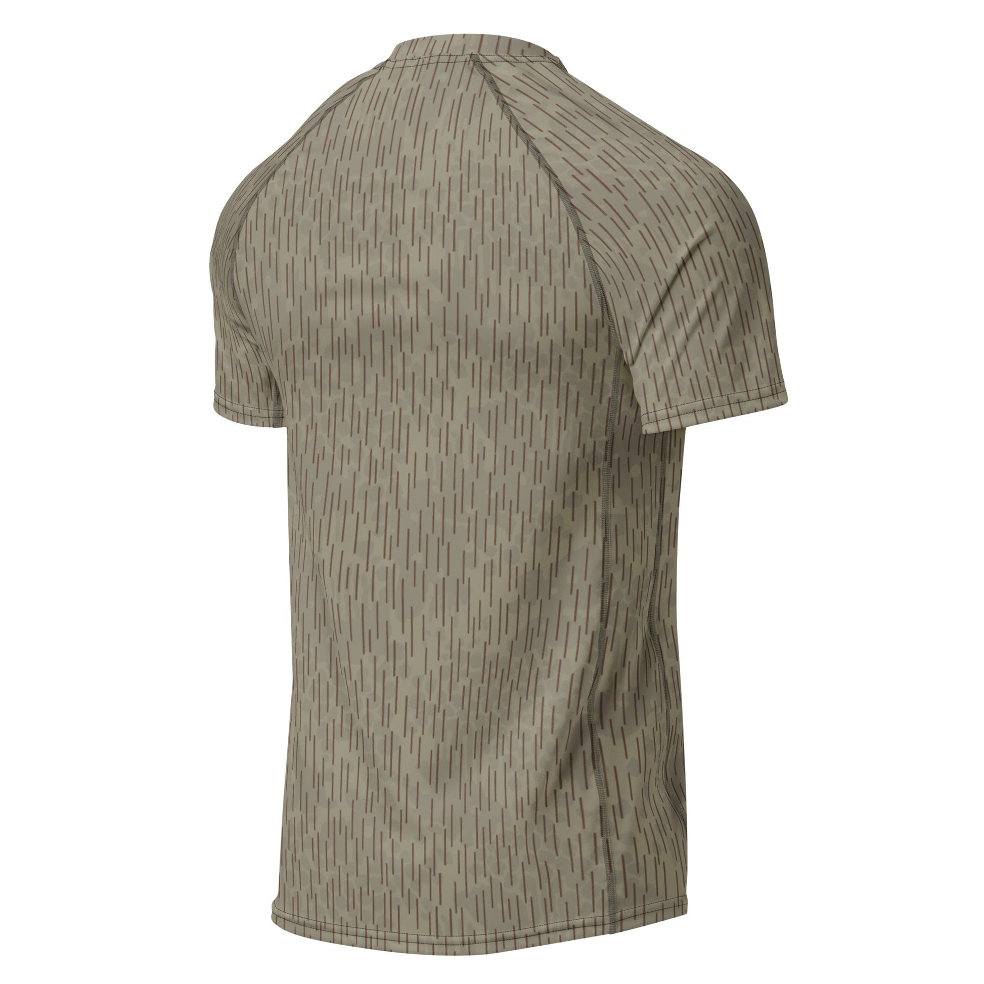 Czech Needles and Clouds Rainstripe Brown CAMO Mens Short-Sleeve Rash Guard