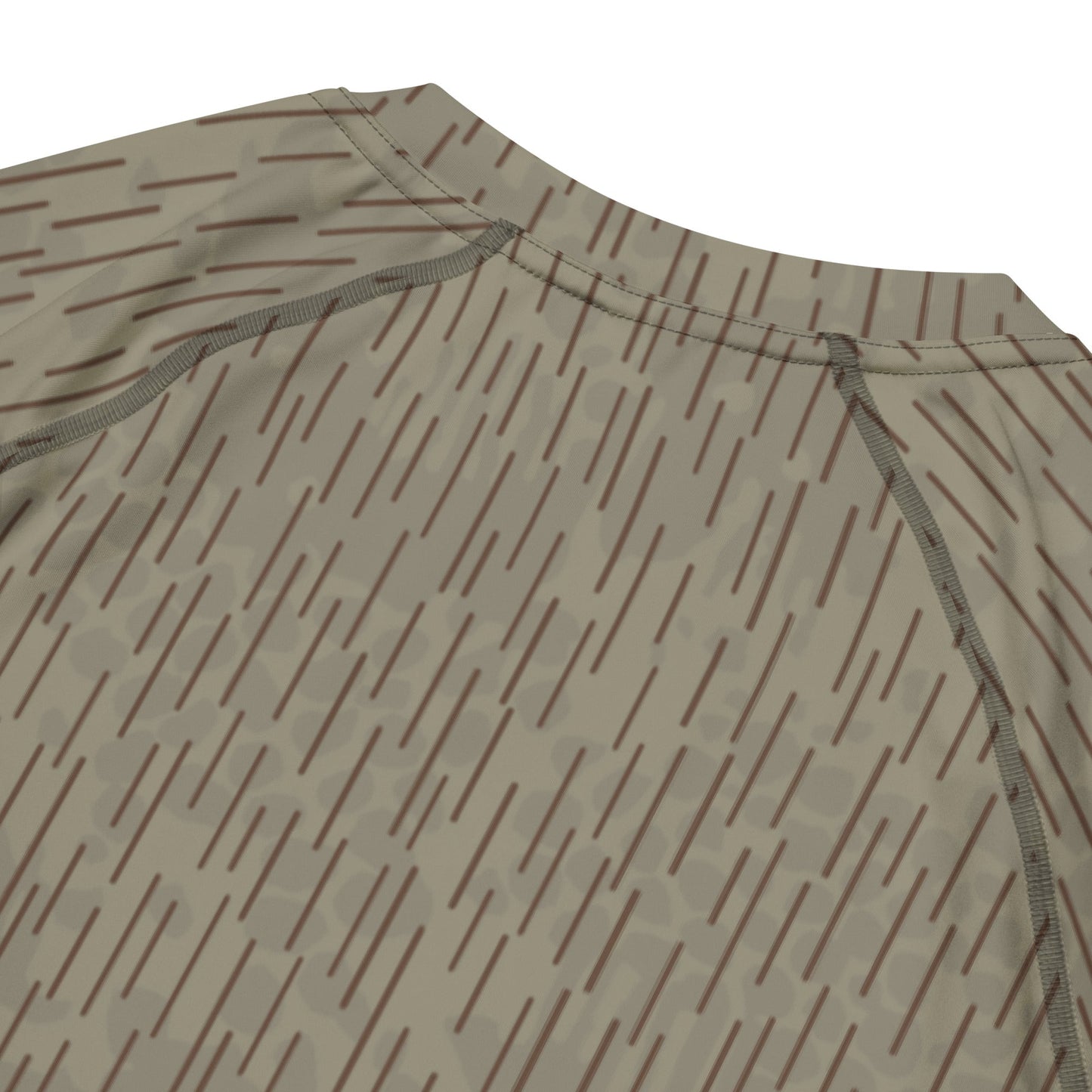Czech Needles and Clouds Rainstripe Brown CAMO Mens Short-Sleeve Rash Guard
