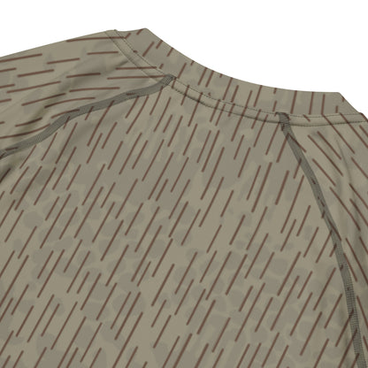 Czech Needles and Clouds Rainstripe Brown CAMO Mens Short-Sleeve Rash Guard