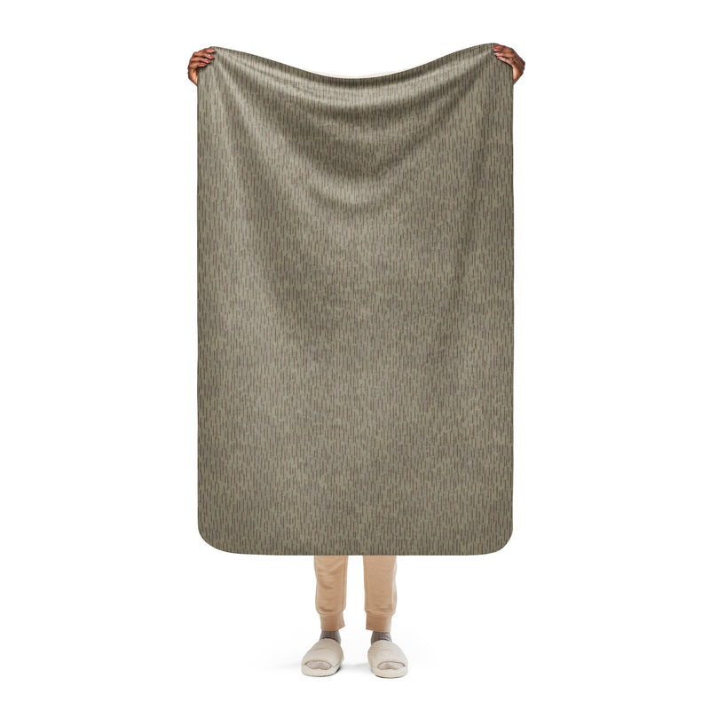 Rainstripe Needles and Clouds Brown CAMO Sherpa Blanket - 37″×57″
