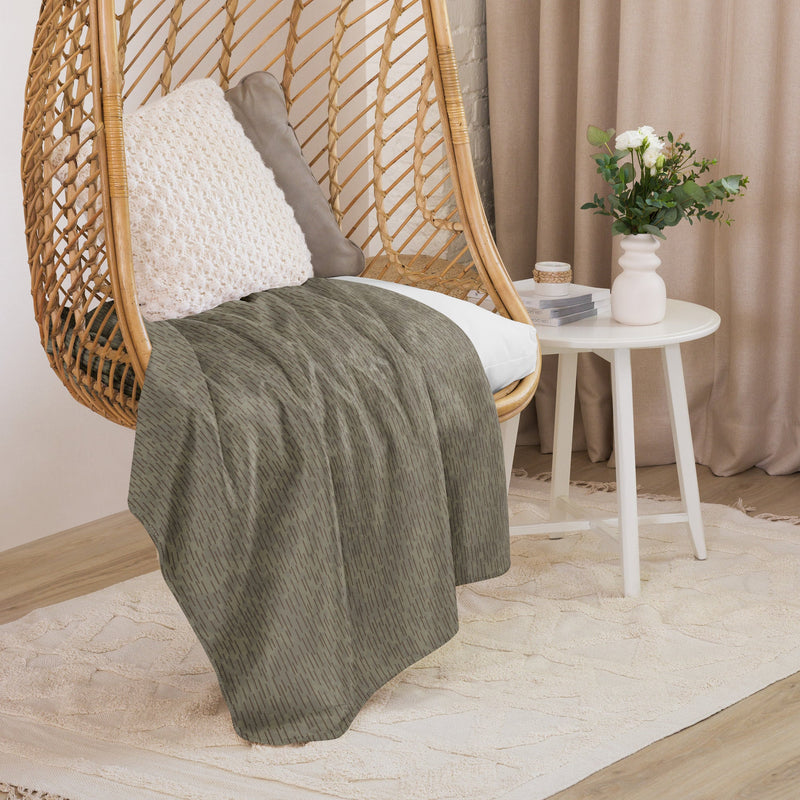 Rainstripe Needles and Clouds Brown CAMO Sherpa Blanket
