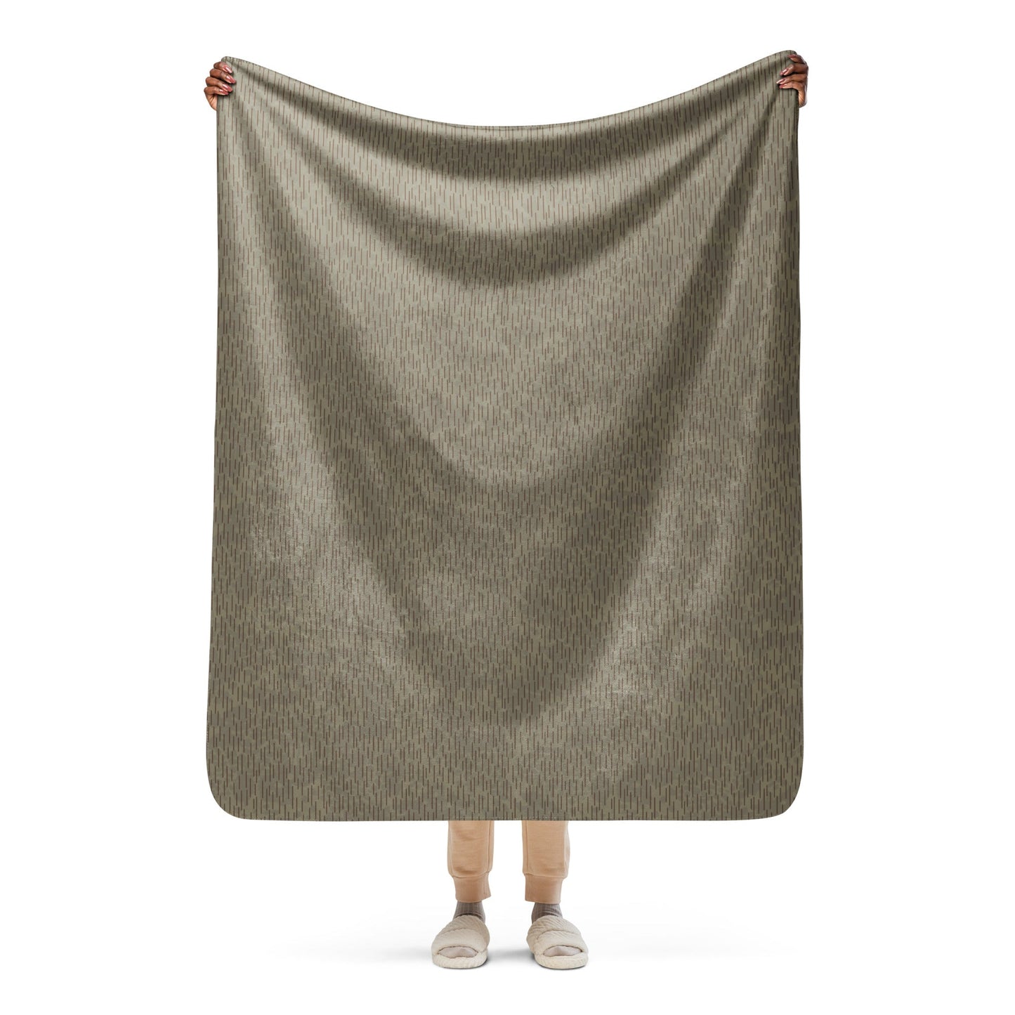 Czech Needles and Clouds Rainstripe Brown CAMO Sherpa blanket - 50″×60″ - Blankets