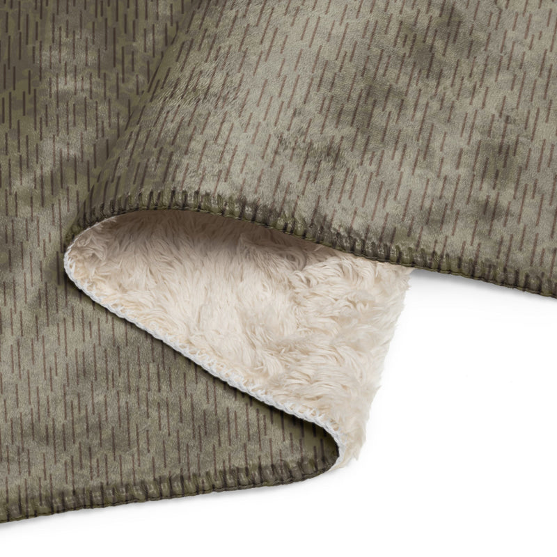 Rainstripe Needles and Clouds Brown CAMO Sherpa Blanket
