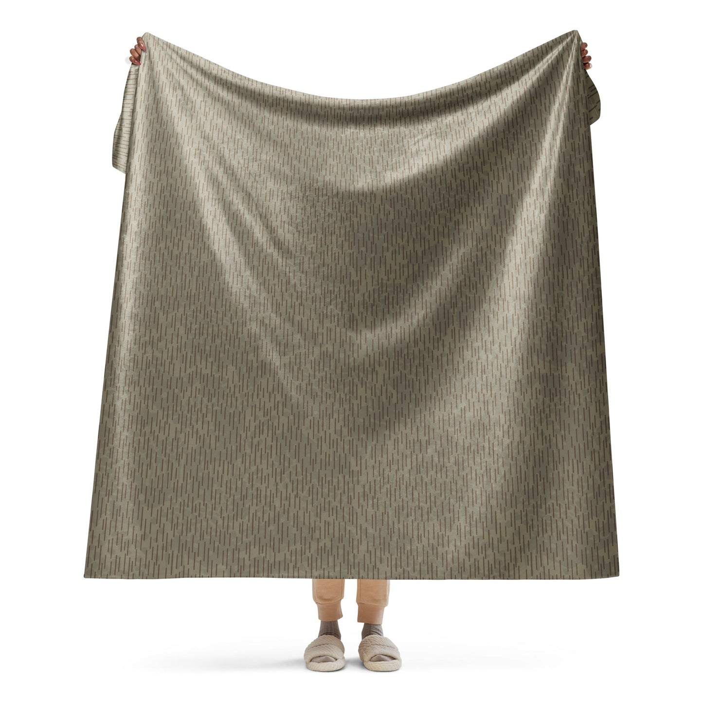 Czech Needles and Clouds Rainstripe Brown CAMO Sherpa blanket - 60″×80″ - Blankets