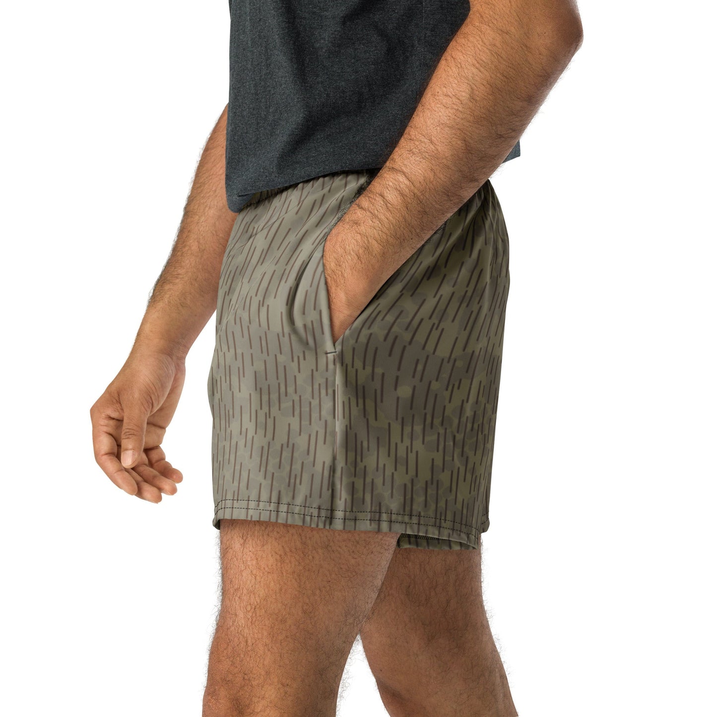 Czech Needles and Clouds Rainstripe Brown CAMO Unisex Athletic Shorts - XS