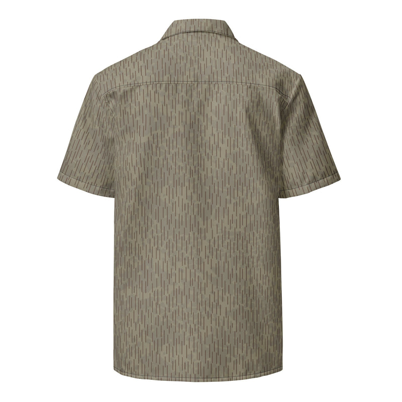 Rainstripe Needles and Clouds Brown CAMO Unisex Short-Sleeve Button Shirt