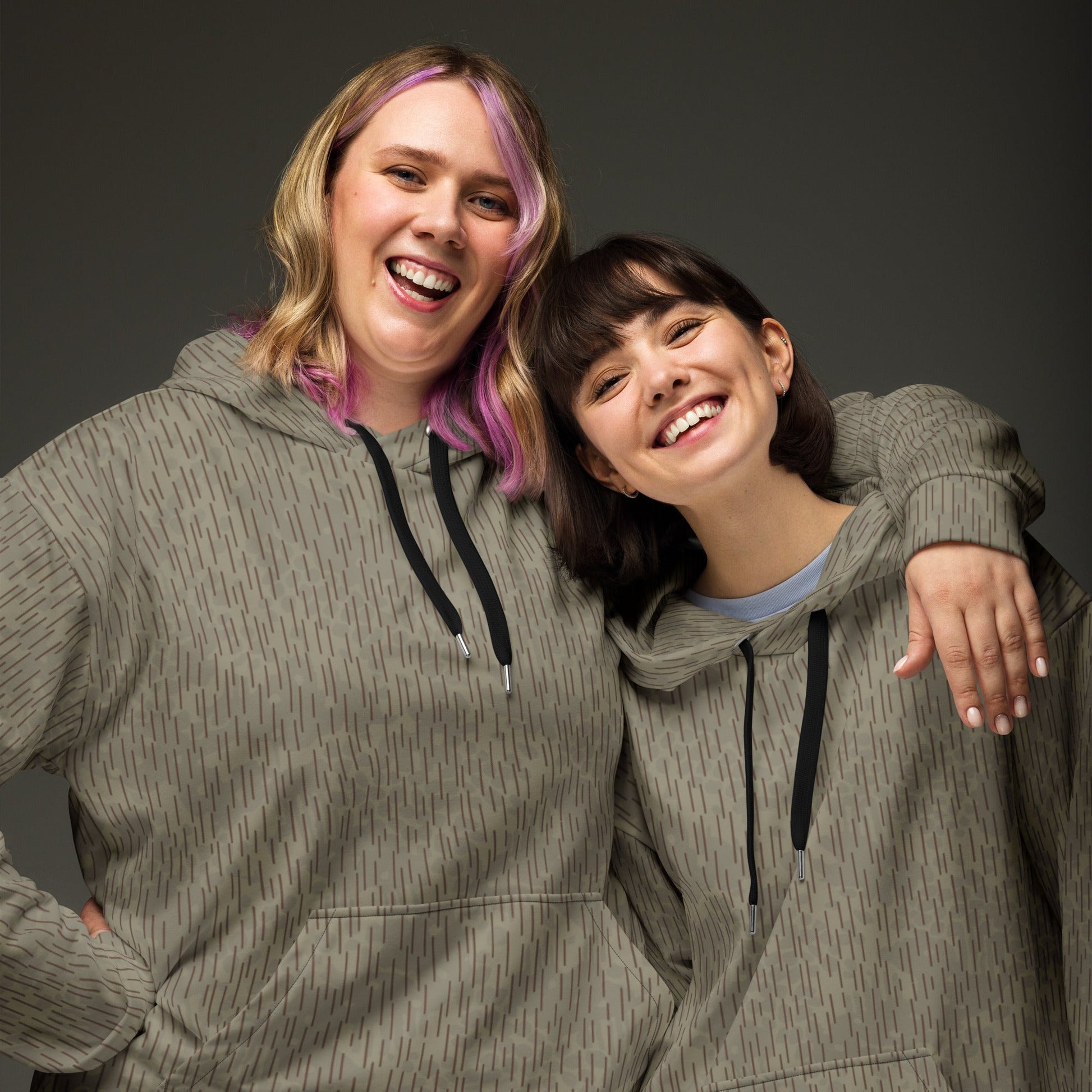 Czech Needles and Clouds Rainstripe Brown CAMO Unisex Hoodie - Hoodies