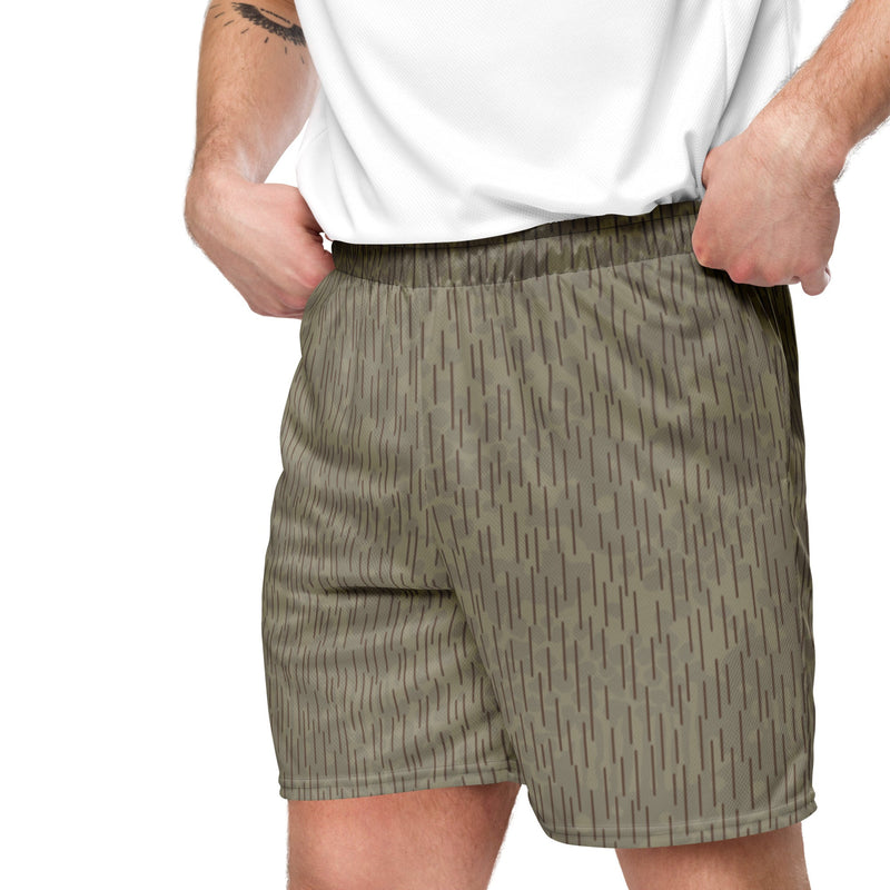 Rainstripe Needles and Clouds Brown CAMO Unisex Mesh Shorts