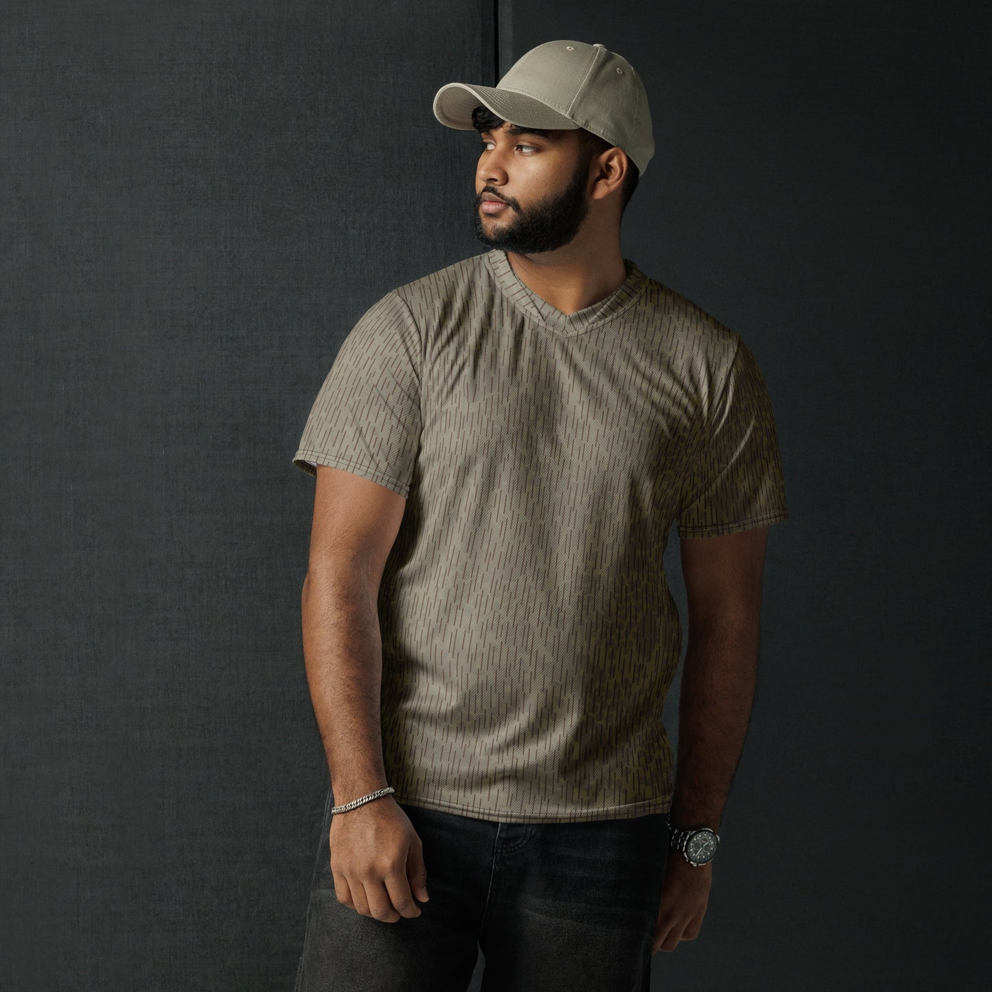 Czech Needles and Clouds Rainstripe Brown CAMO unisex sports jersey - Sports Jerseys