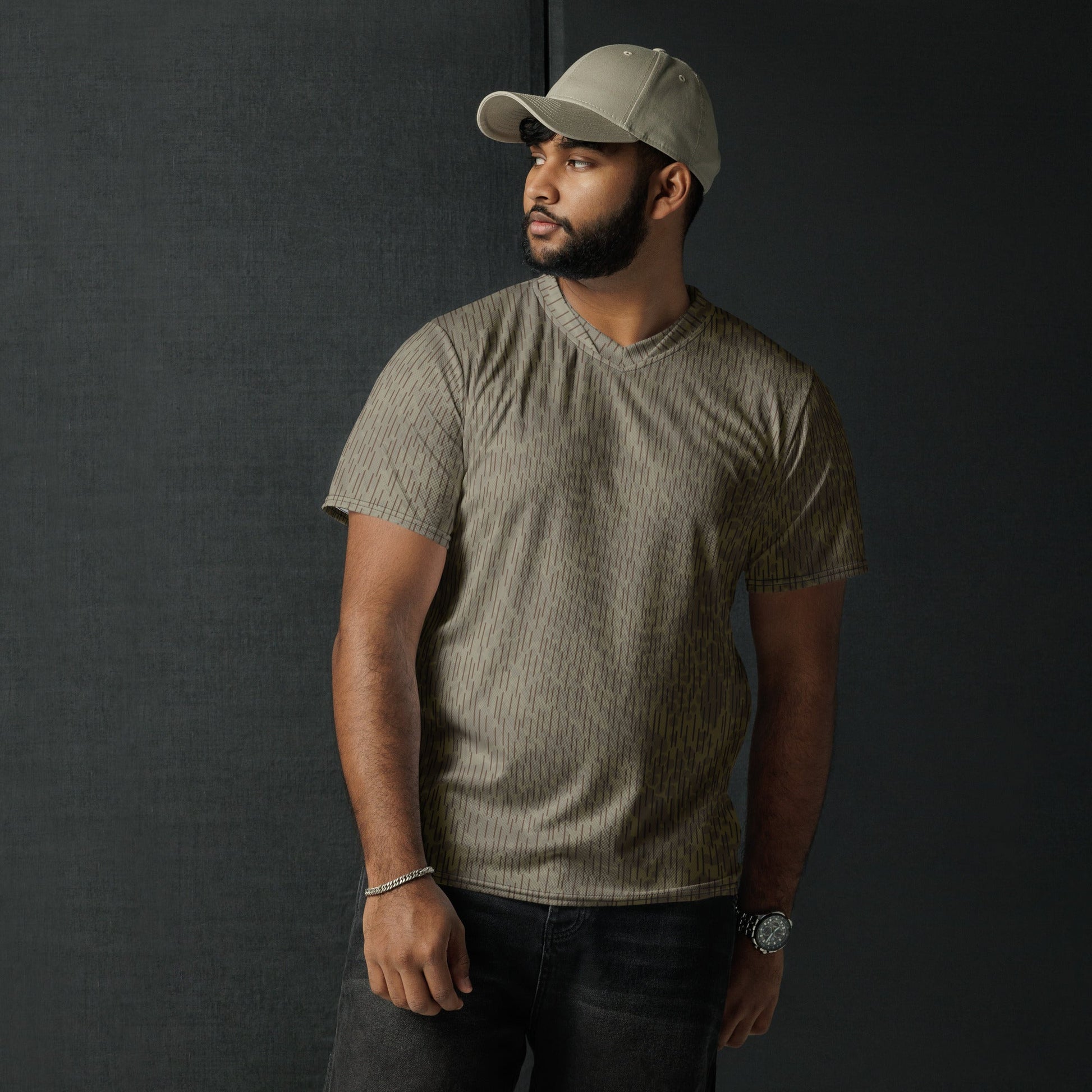 Czech Needles and Clouds Rainstripe Brown CAMO unisex sports jersey - Sports Jerseys