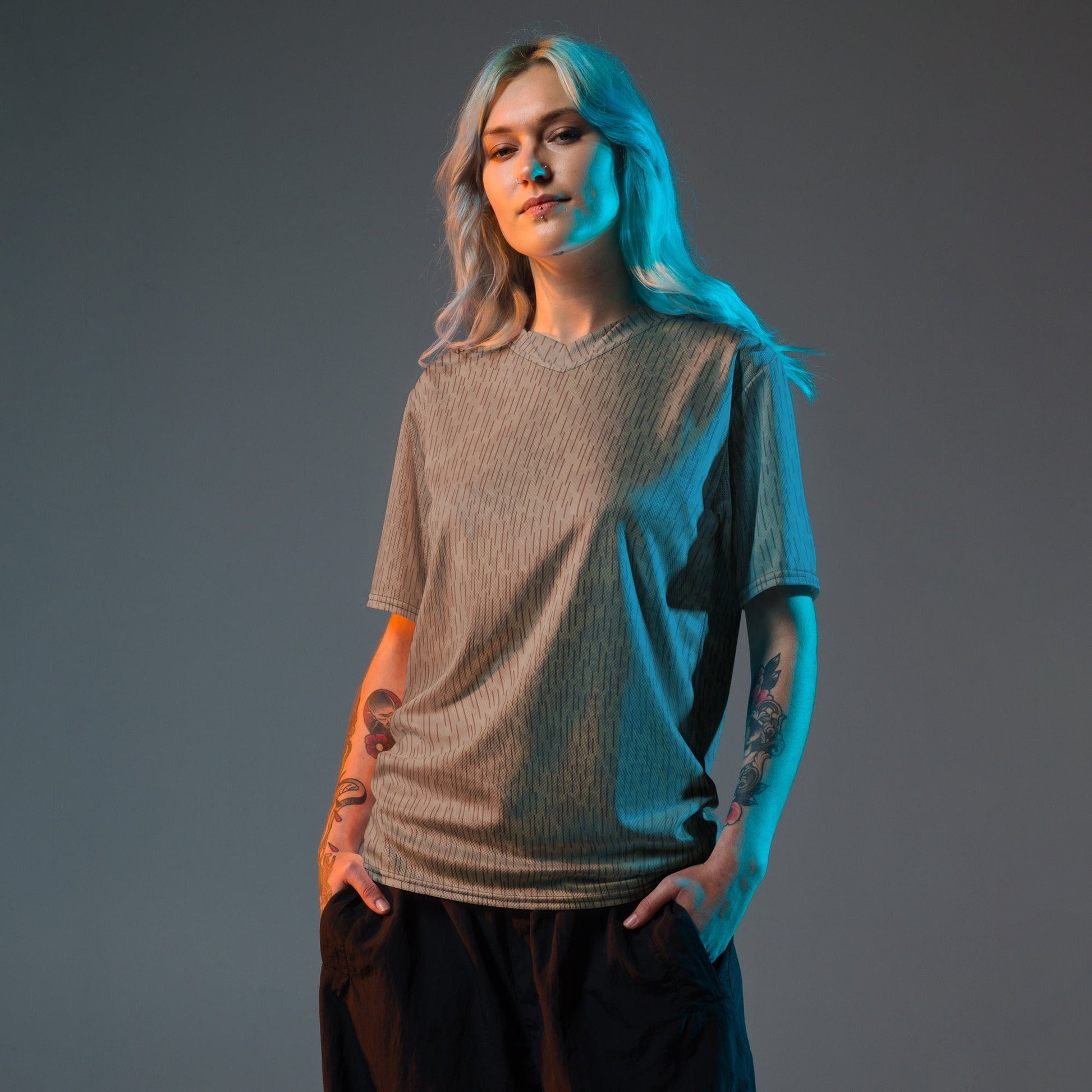 Czech Needles and Clouds Rainstripe Brown CAMO unisex sports jersey - Sports Jerseys