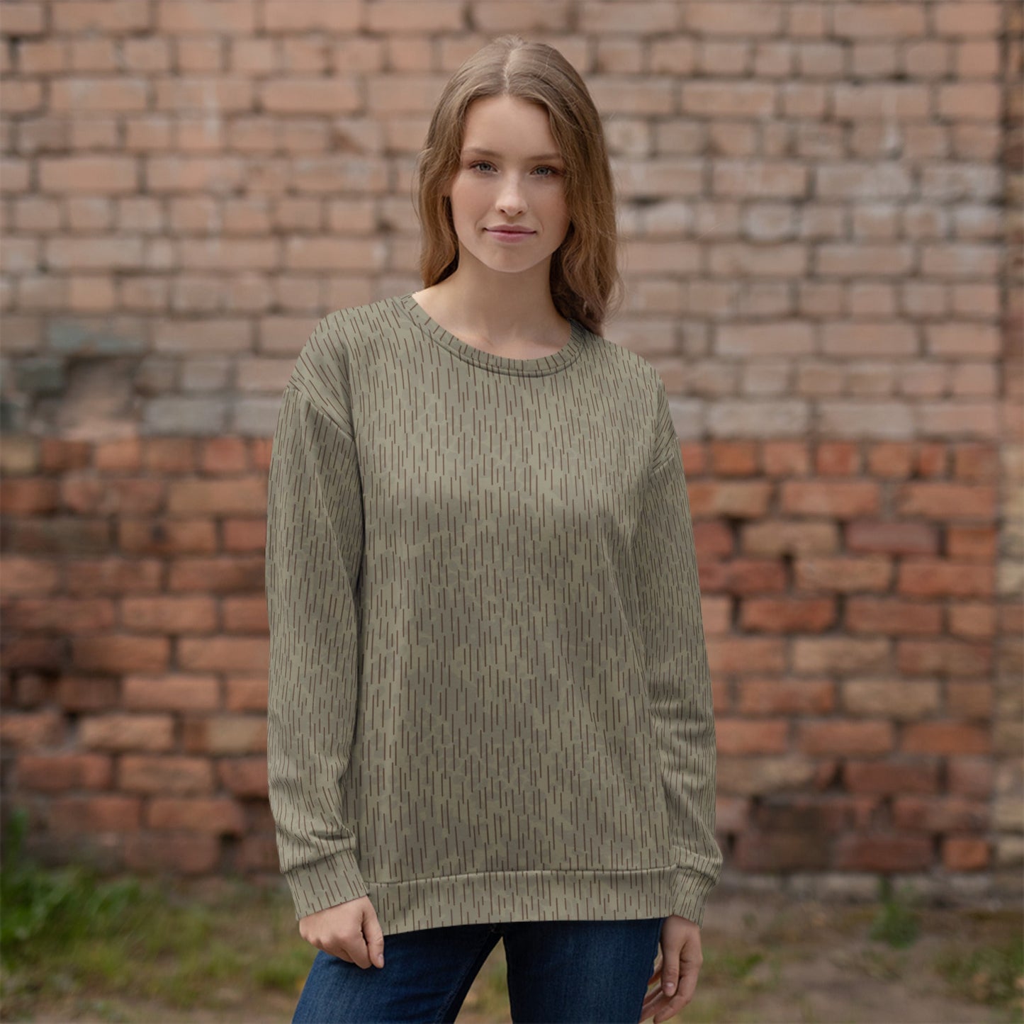 Czech Needles and Clouds Rainstripe Brown CAMO Unisex Sweatshirt - Sweatshirts