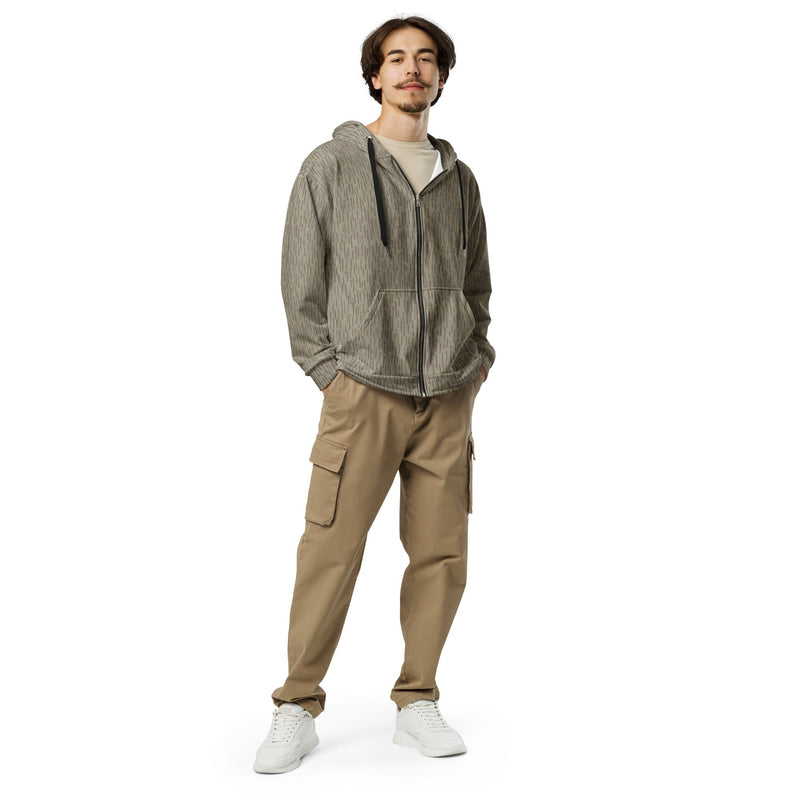 Rainstripe Needles and Clouds Brown CAMO Unisex Zip Hoodie