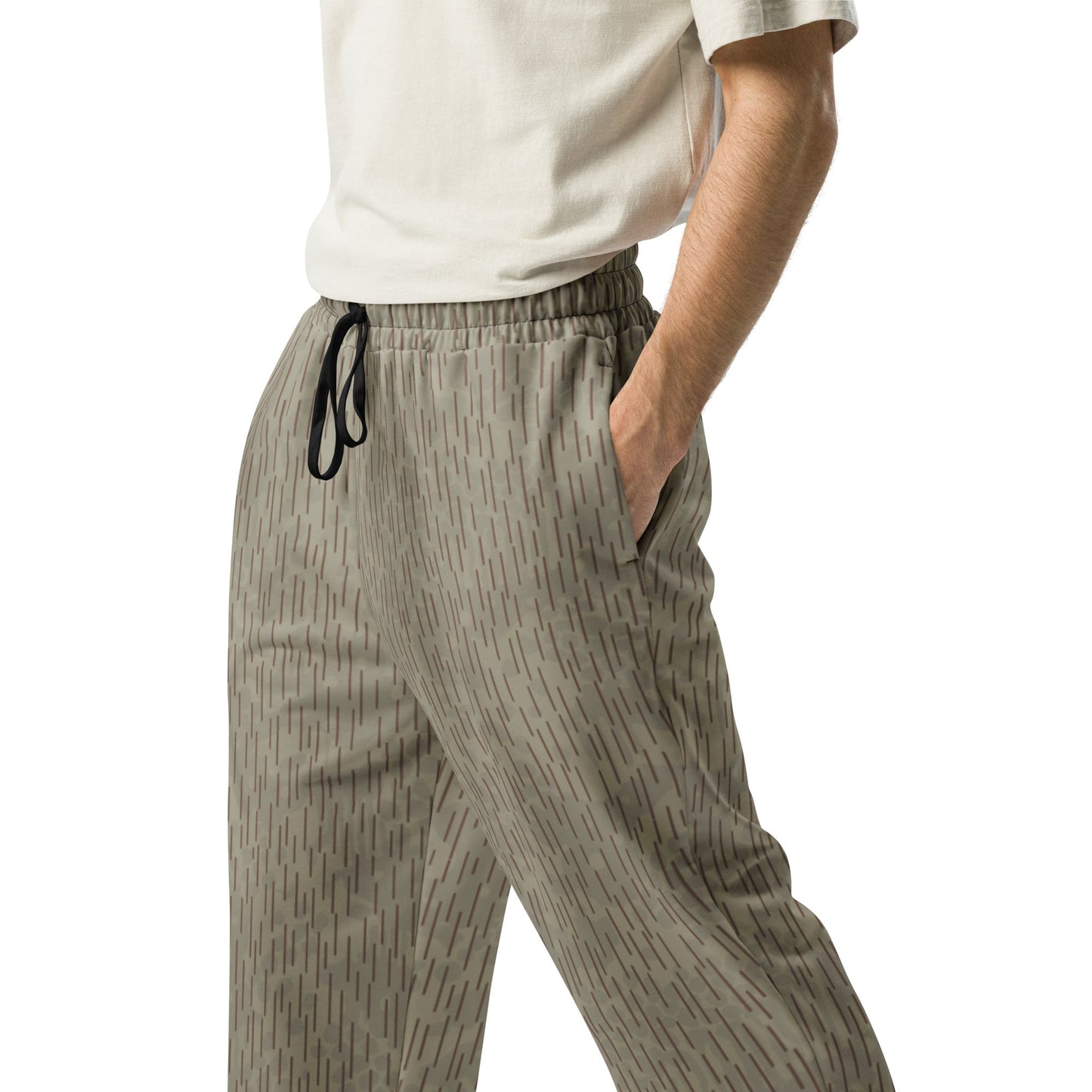 Czech Needles and Clouds Rainstripe Brown CAMO Wide-leg joggers - Joggers