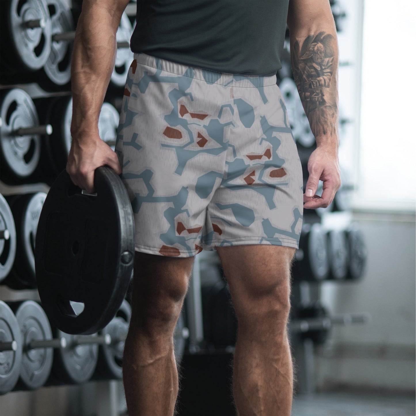 Czech Sumpfmuster Bahnak CAMO Unisex Athletic Long Shorts - 2XS