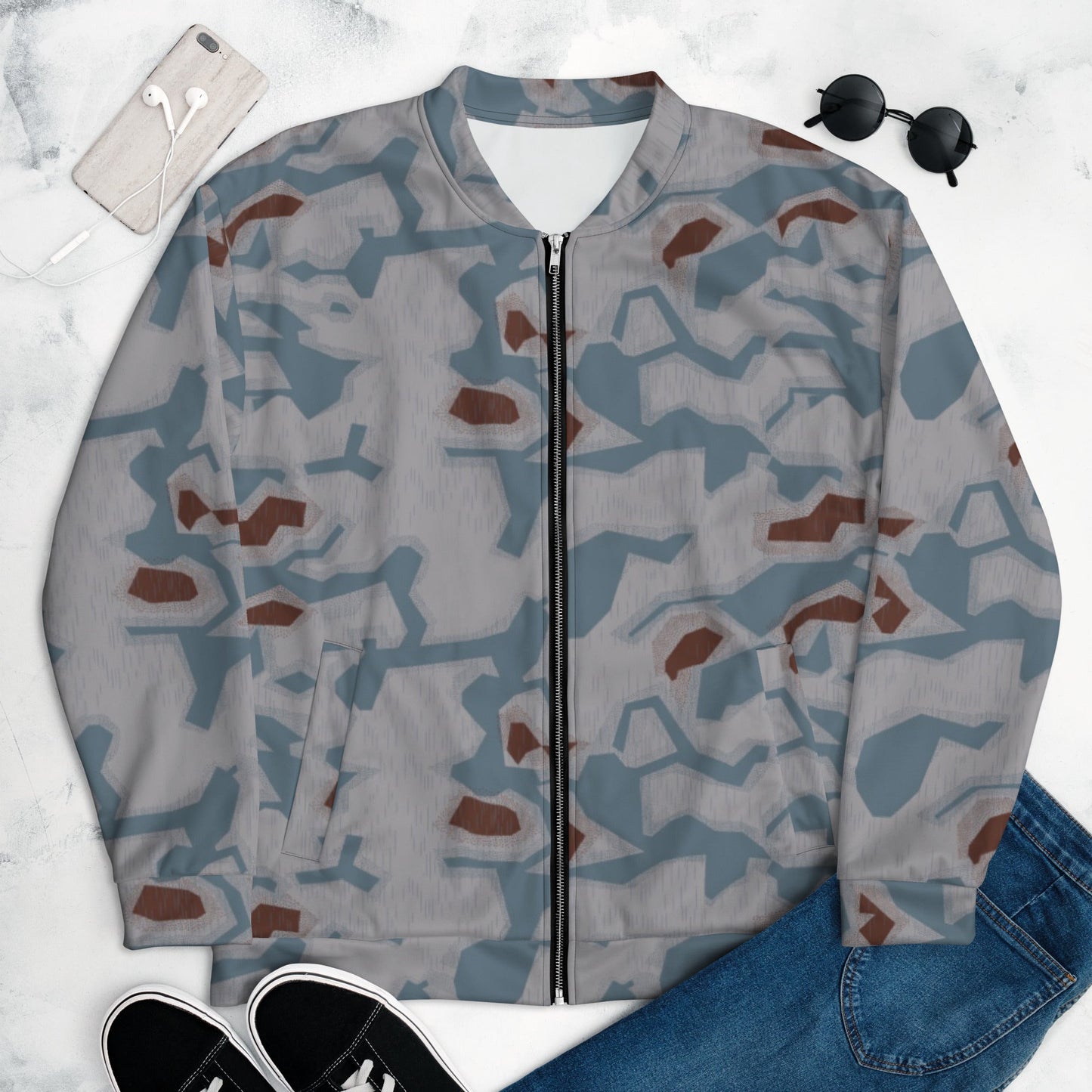 Czech Sumpfmuster Bahnak CAMO Unisex Bomber Jacket - XS - Jackets