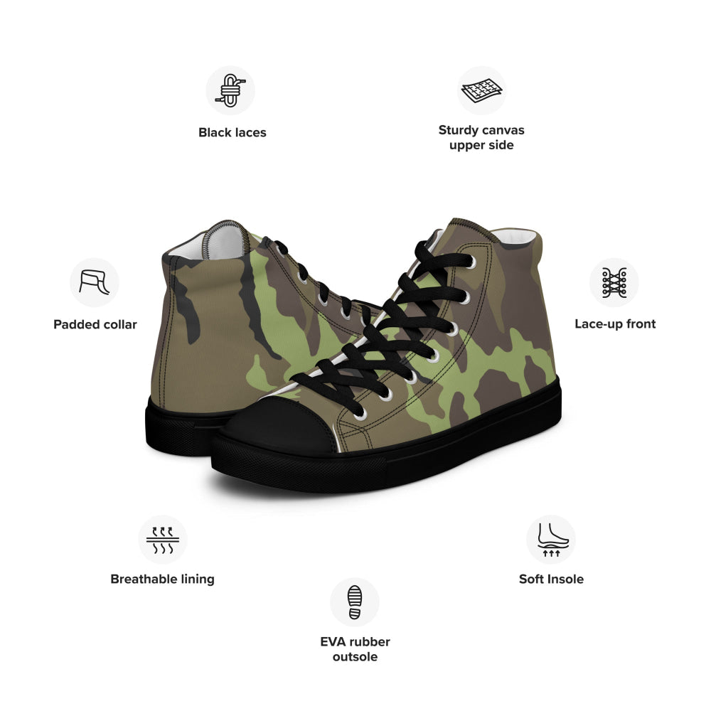 Czech VZ95 Leaf CAMO Men’s high top canvas shoes - Mens High Top Canvas Shoes