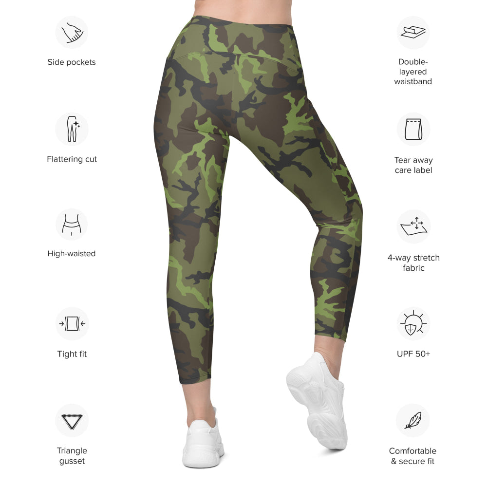 Czech VZ95 Woodland Leaf CAMO Leggings with pockets - Womens With Pockets