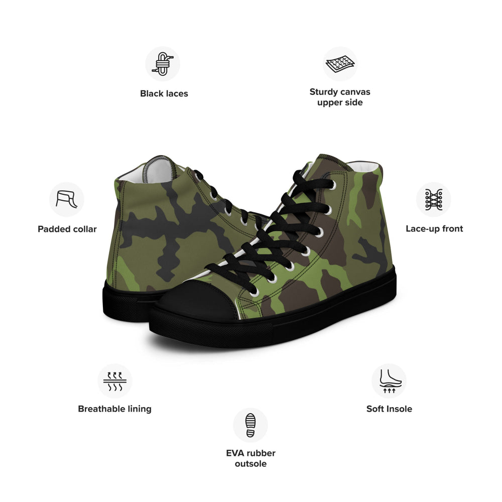 Czech VZ95 Woodland Leaf CAMO Men’s high top canvas shoes - Mens High Top Canvas Shoes