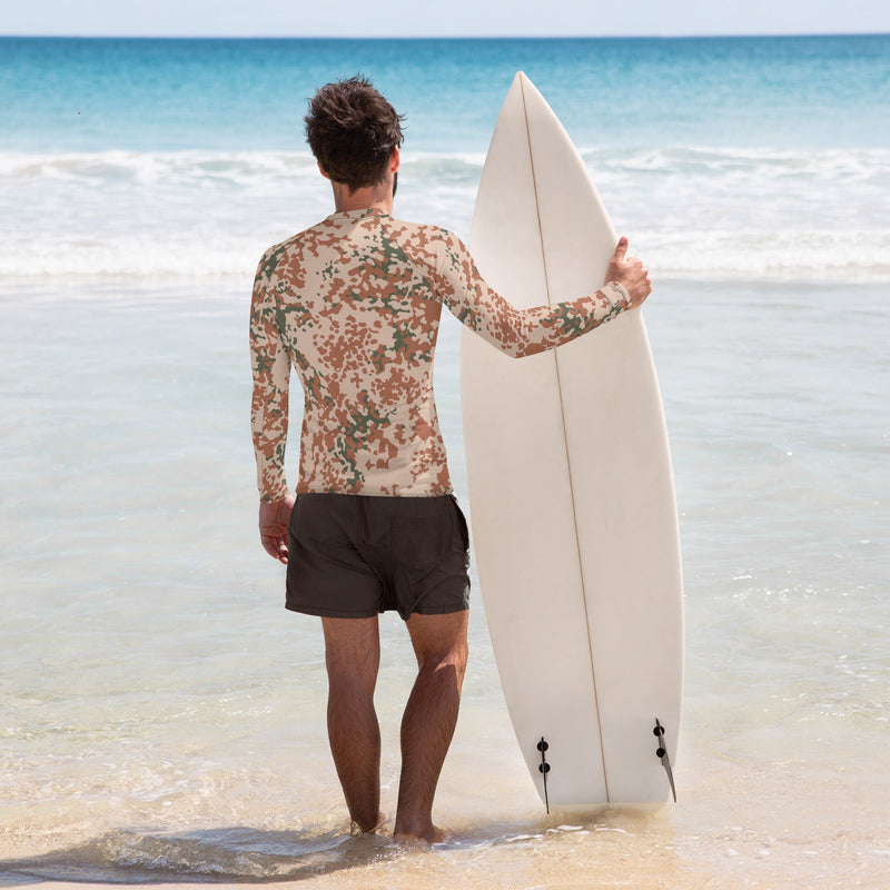 Flecktarn Desert Scandinavian CAMO Mens Long-Sleeve Rash Guard