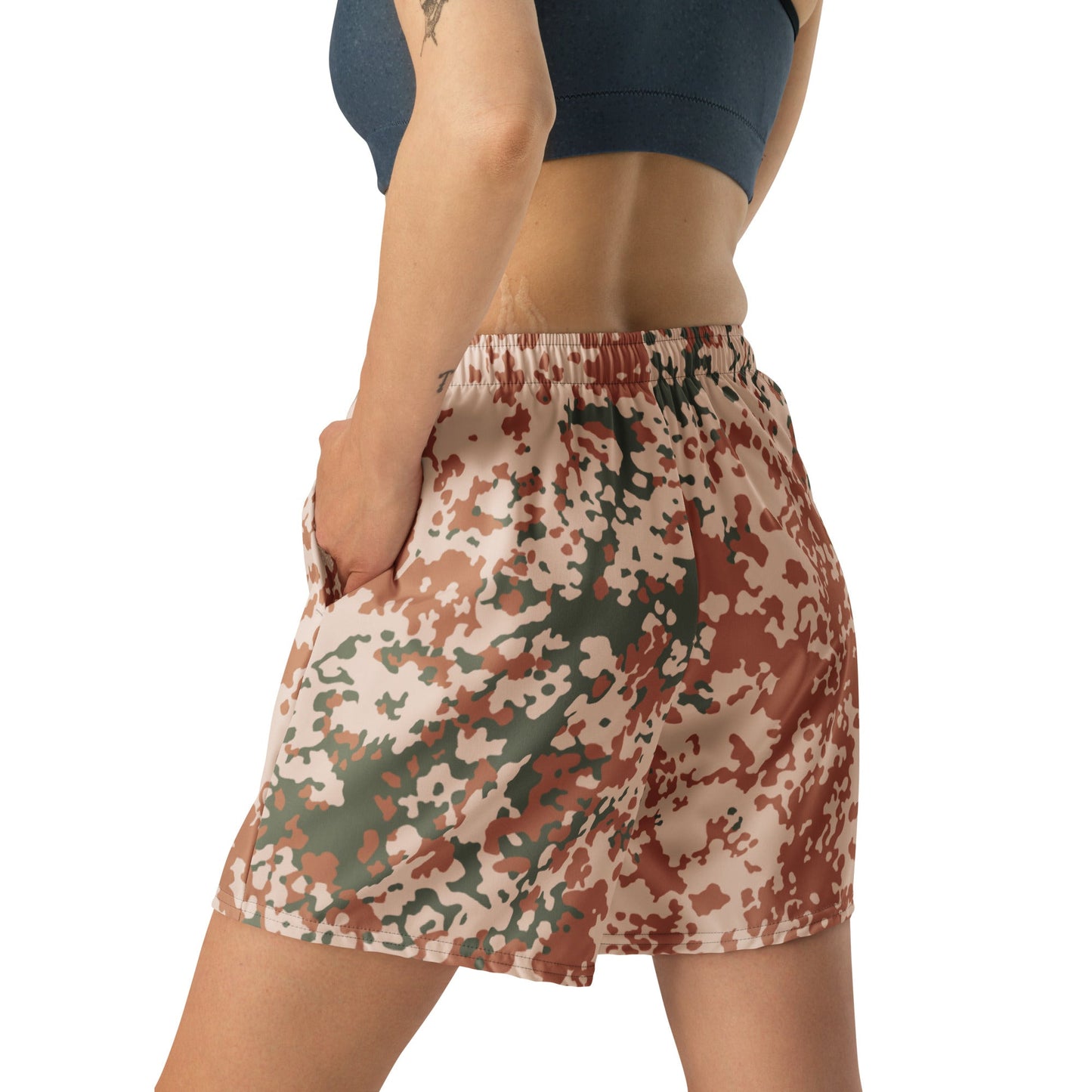 Danish Flecktarn Desert CAMO Unisex Athletic Long Shorts