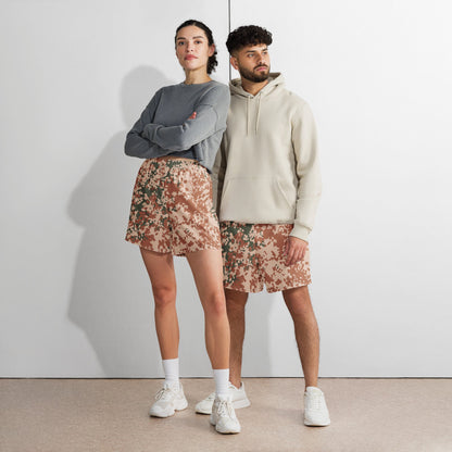 Danish Flecktarn Desert CAMO Unisex Athletic Long Shorts
