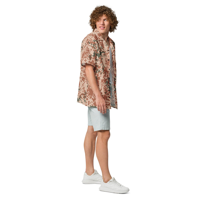 Flecktarn Scandinavian Desert CAMO Unisex Short-Sleeve Button Shirt - Button-Up
