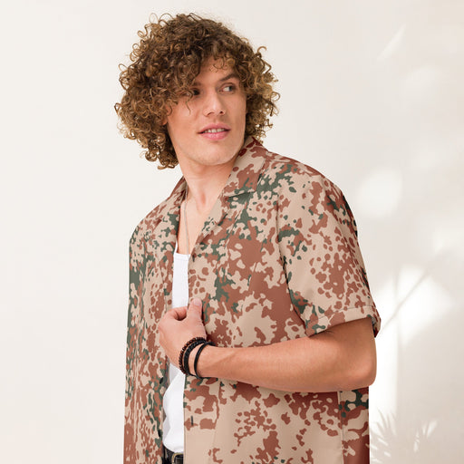 Flecktarn Scandinavian Desert CAMO Unisex Short-Sleeve Button Shirt - Button-Up