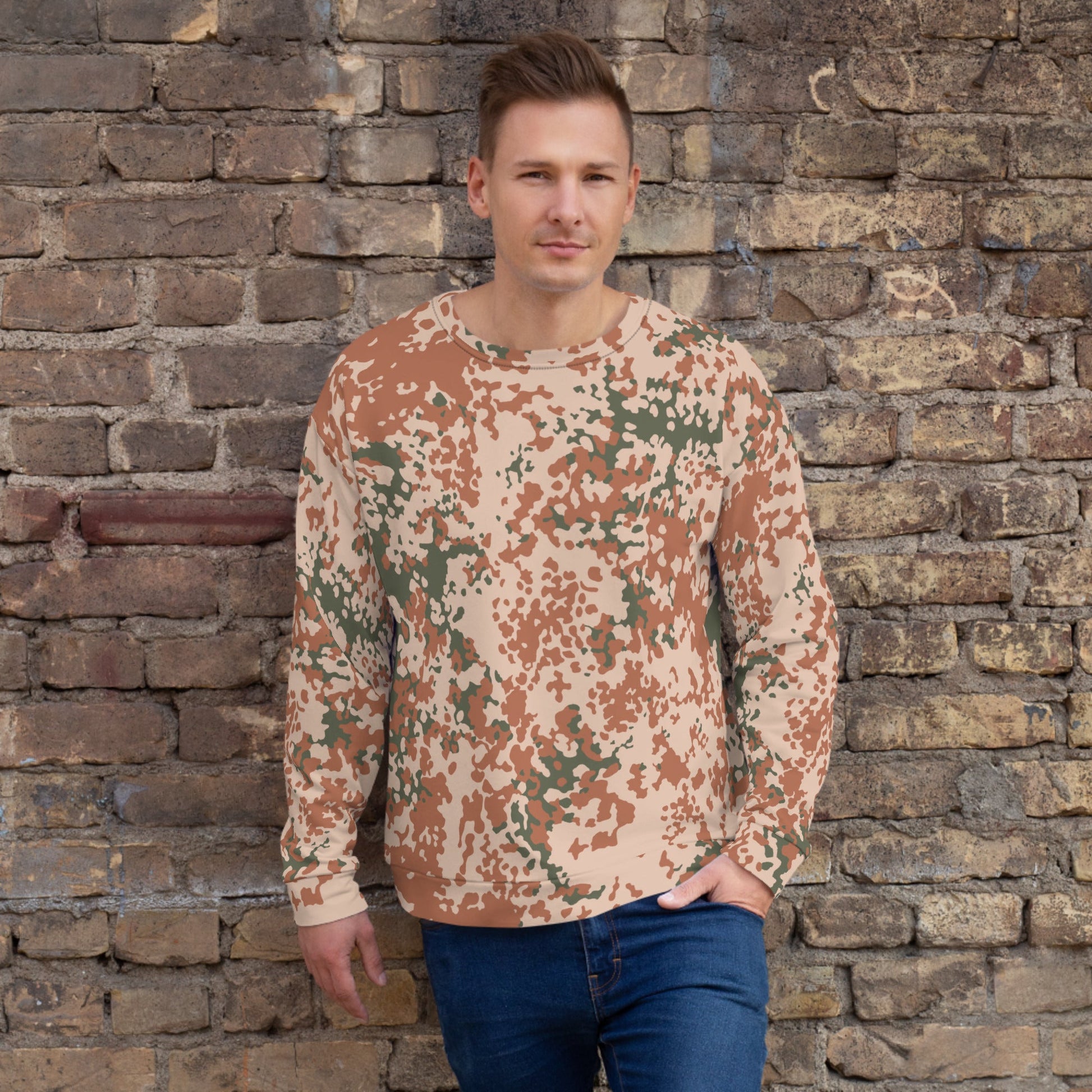 Danish Flecktarn Desert CAMO Unisex Sweatshirt - XS - Sweatshirts