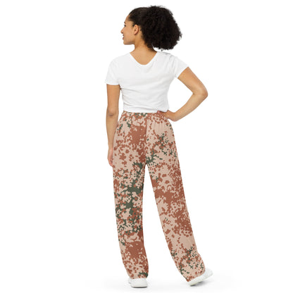 Danish Flecktarn Desert CAMO unisex wide-leg pants - Wide-leg Pants