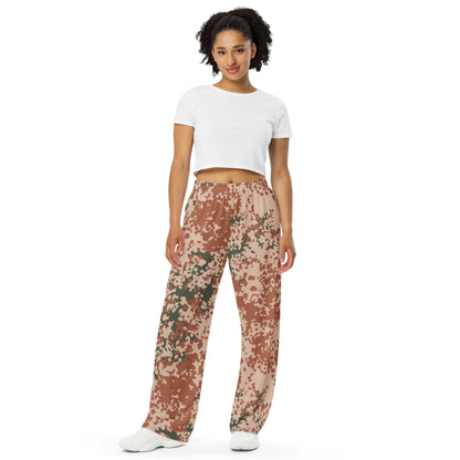 Danish Flecktarn Desert CAMO unisex wide-leg pants - Wide-leg Pants