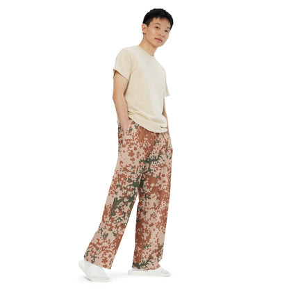Danish Flecktarn Desert CAMO unisex wide-leg pants - Wide-leg Pants