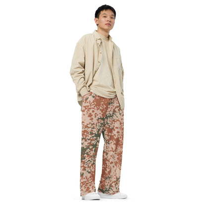 Danish Flecktarn Desert CAMO unisex wide-leg pants - Wide-leg Pants