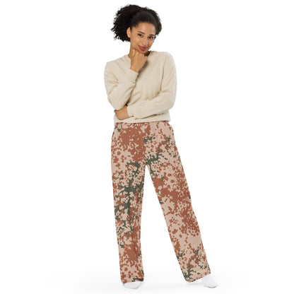 Danish Flecktarn Desert CAMO unisex wide-leg pants - Wide-leg Pants