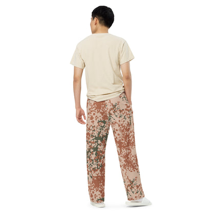 Danish Flecktarn Desert CAMO unisex wide-leg pants - Wide-leg Pants